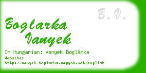boglarka vanyek business card